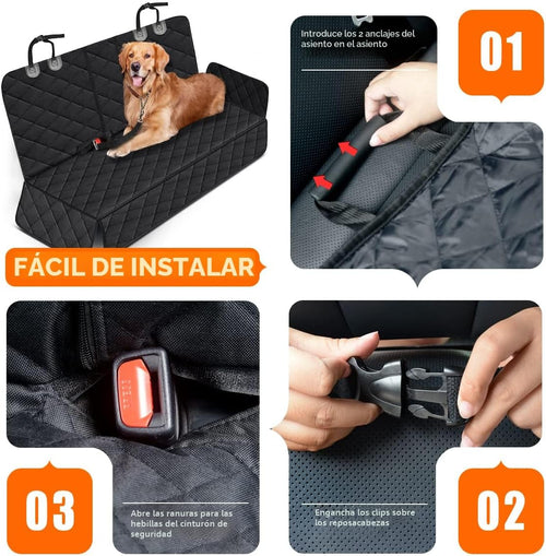 Dog Car Seat Cover, Back Seat Cover for Dogs Pet Car Seat Protector Waterproof Bench Car Seat Cover, Non-Slip Reat Seat Cover Fits Middle Armrest for Most Cars Trucks Suvs - Black