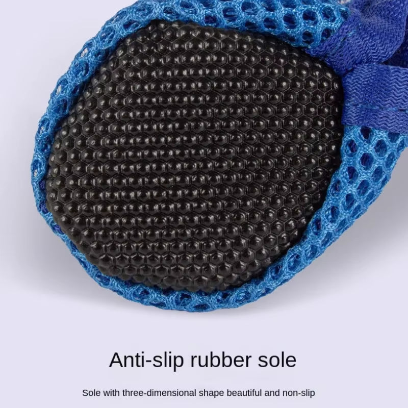 4Pc, Dog Shoes Non-Slip Breathable Wear-Resistant Dog Boots Suitable for Small Medium Sized Pets Puppy Protective Footwear.