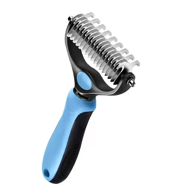 Pain-Free Dematting Undercoat Rake for Pets, Double-Sided Shedding Brush, Effective Tangles Remover Tool for Dogs & Cat Comb , Reduces Loose Hair & Mats Easily Summervibers