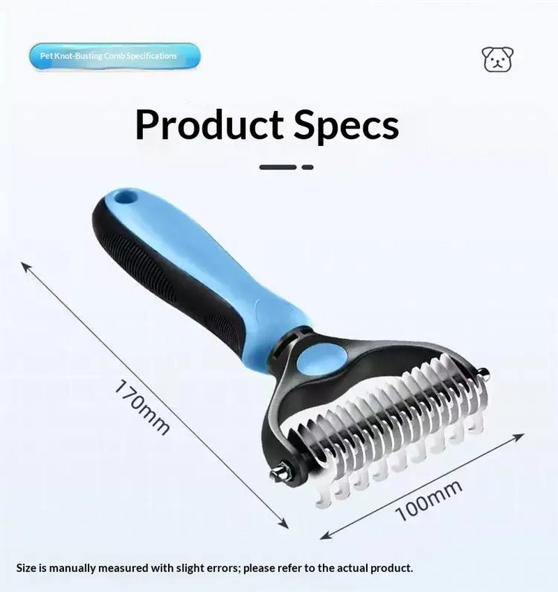 Pain-Free Dematting Undercoat Rake for Pets, Double-Sided Shedding Brush, Effective Tangles Remover Tool for Dogs & Cat Comb , Reduces Loose Hair & Mats Easily Summervibers